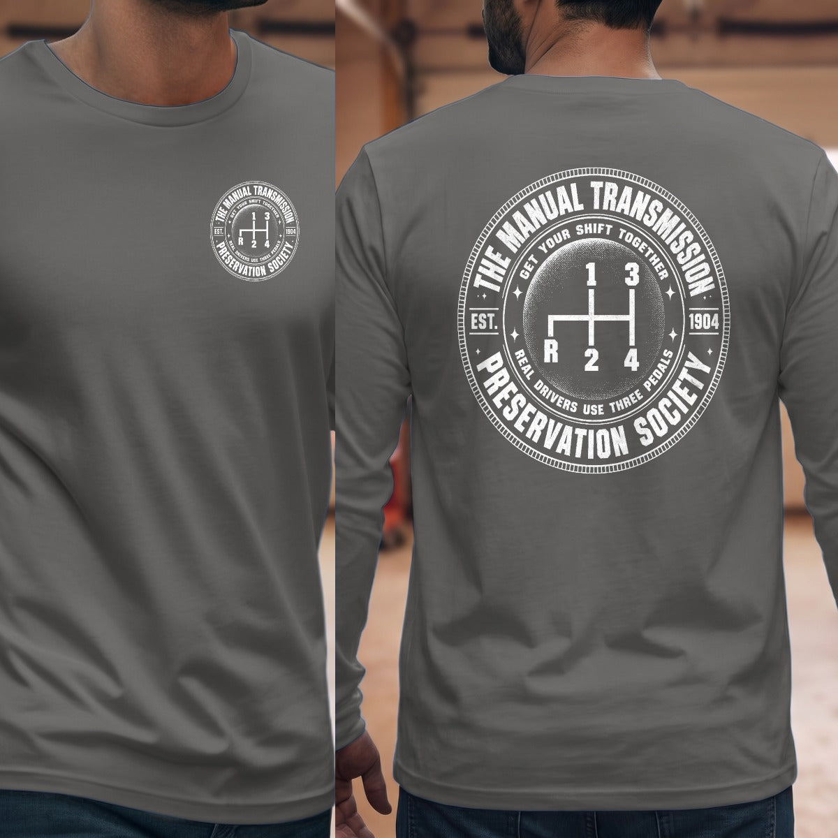 Graphite Heather | Left Chest + Back