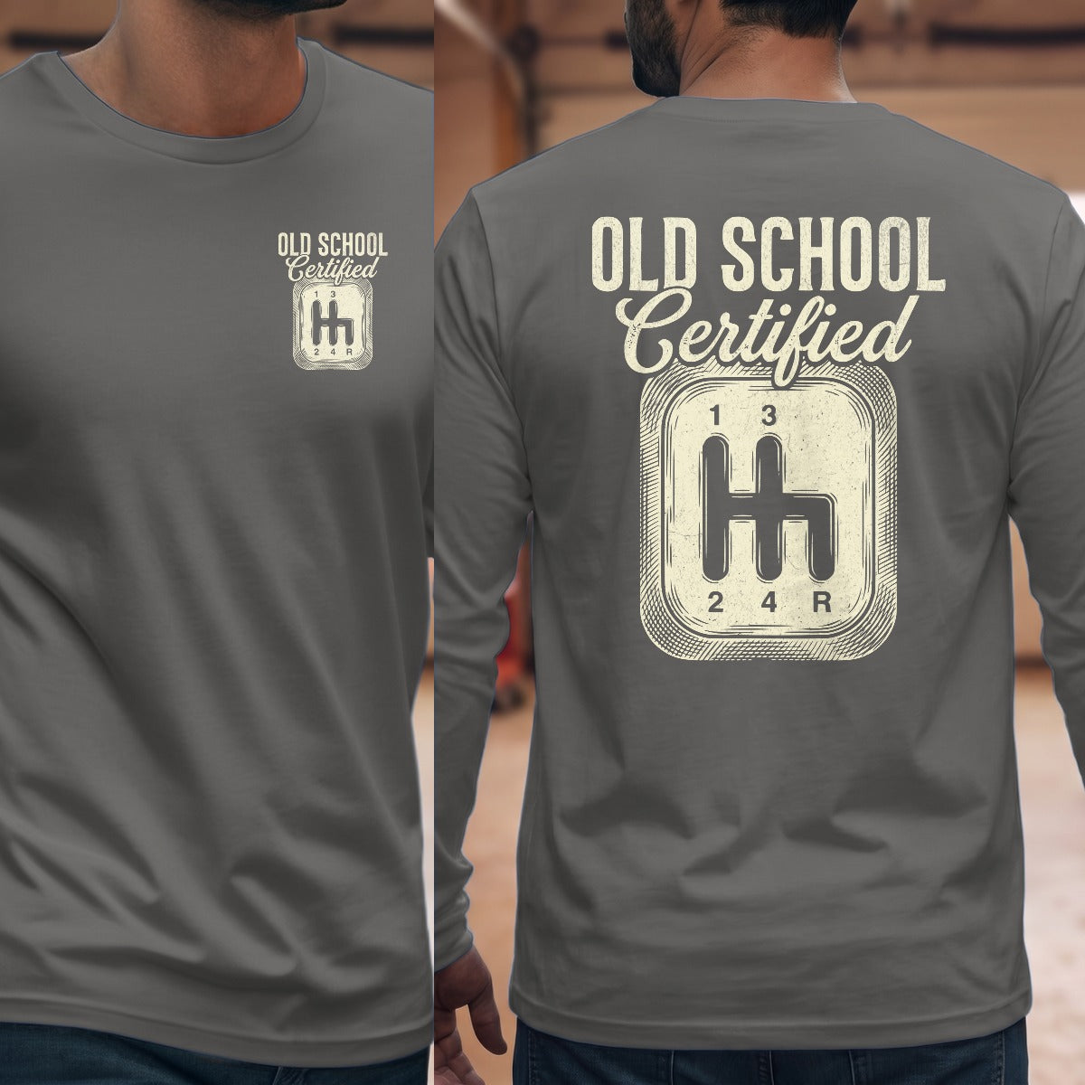 Graphite Heather | Left Chest + Back