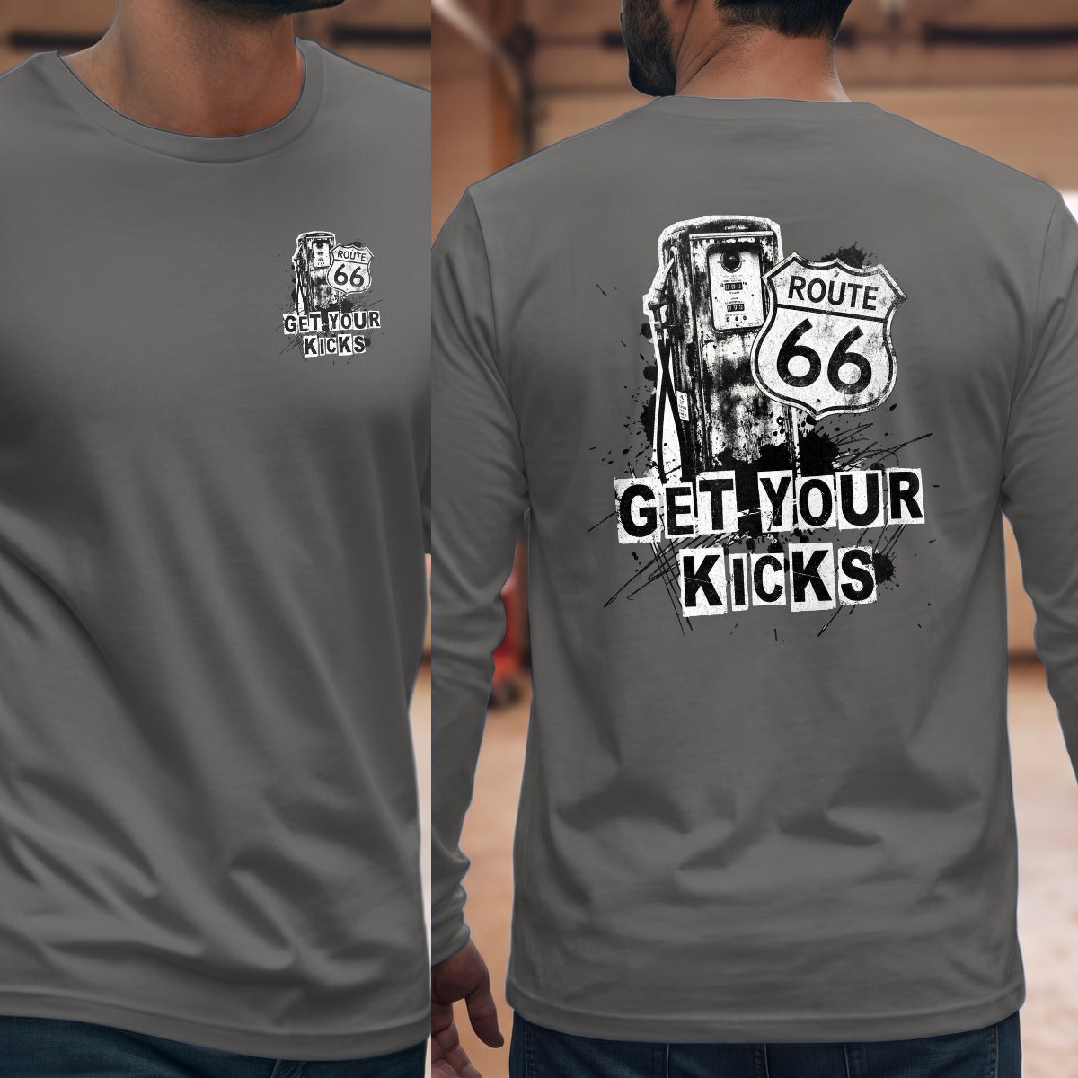 Graphite Heather | Left Chest + Back
