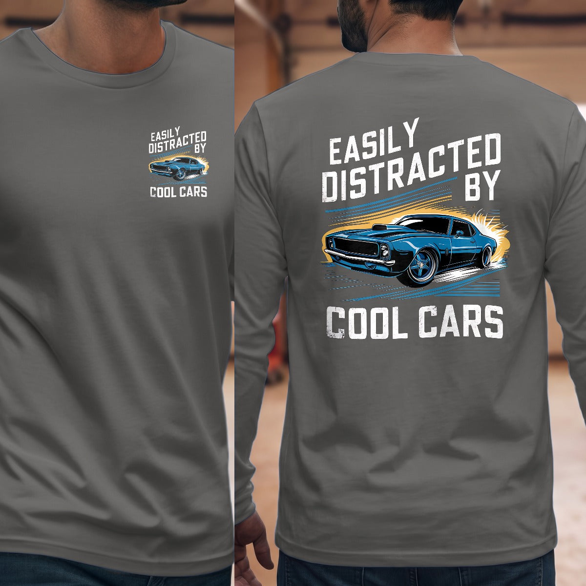 Graphite Heather | Left Chest + Back