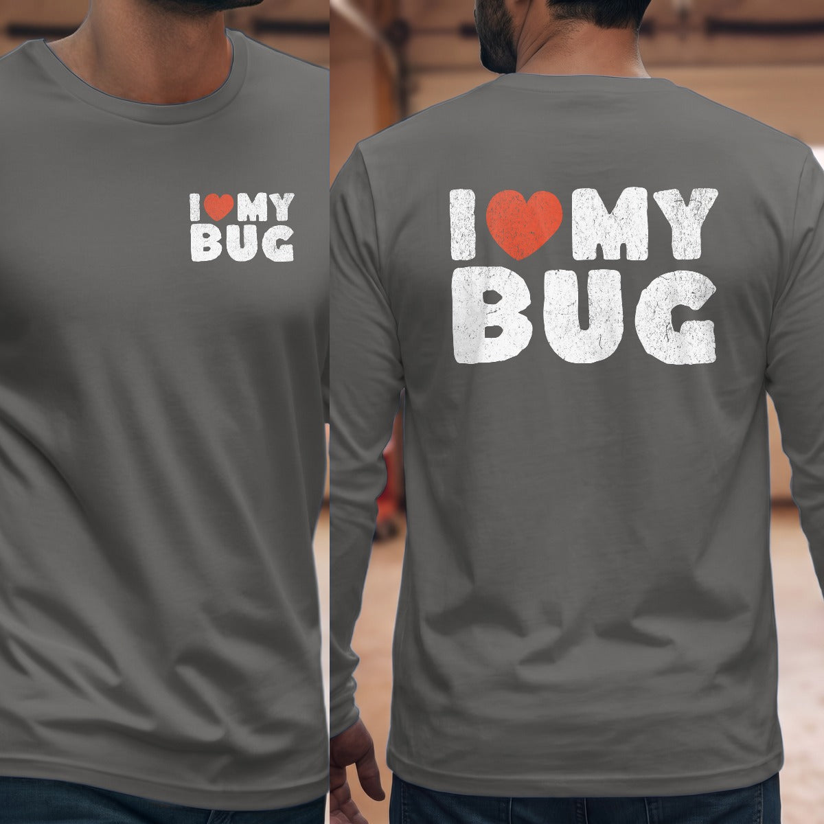 Graphite Heather | Left Chest + Back