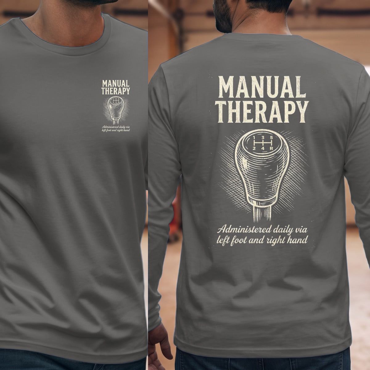 Graphite Heather | Left Chest + Back