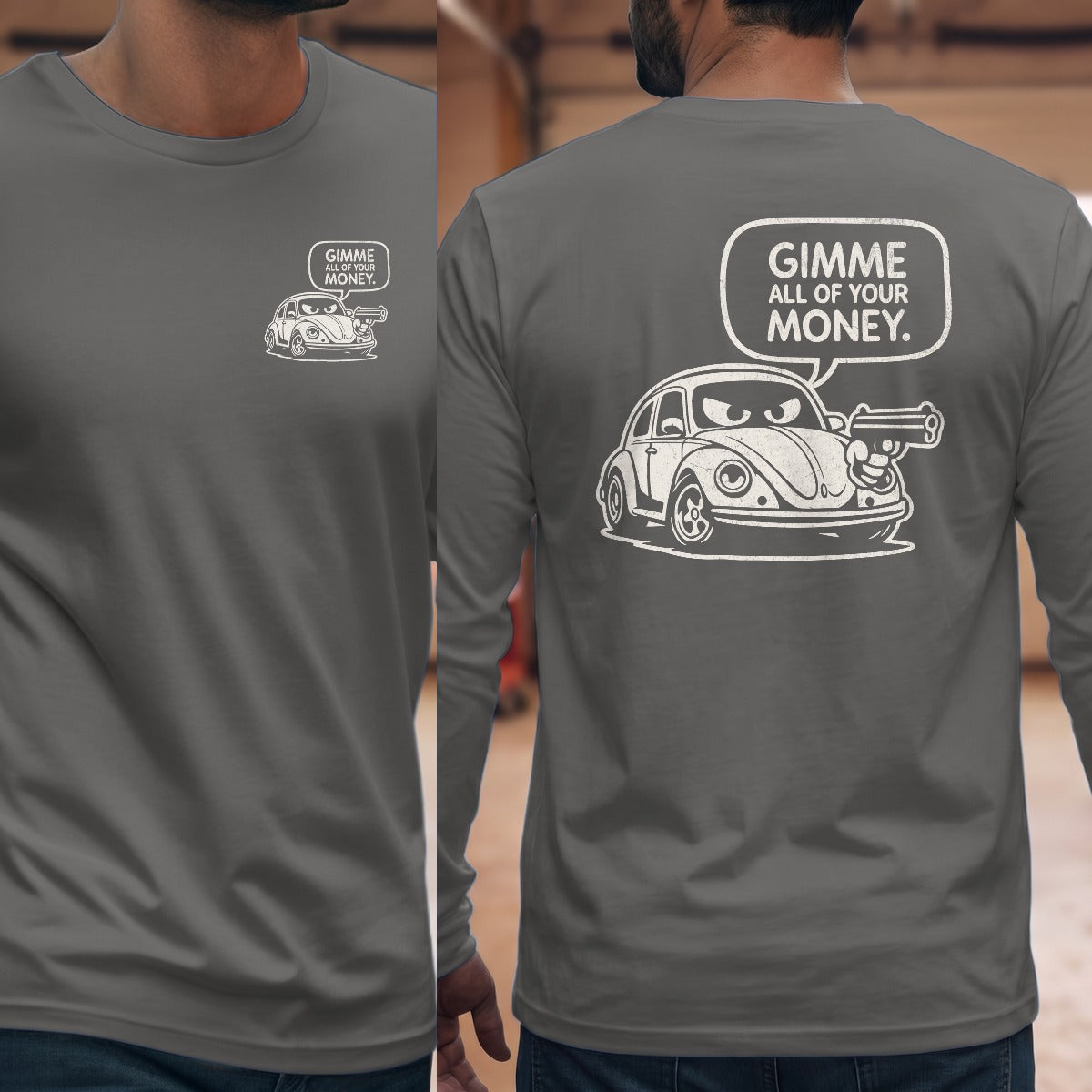 Graphite Heather | Left Chest + Back