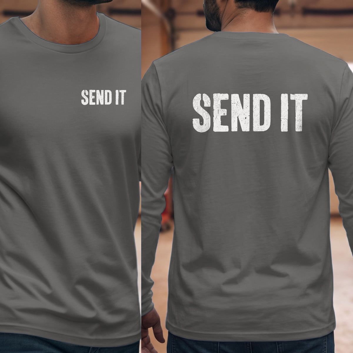 Graphite Heather | Left Chest + Back