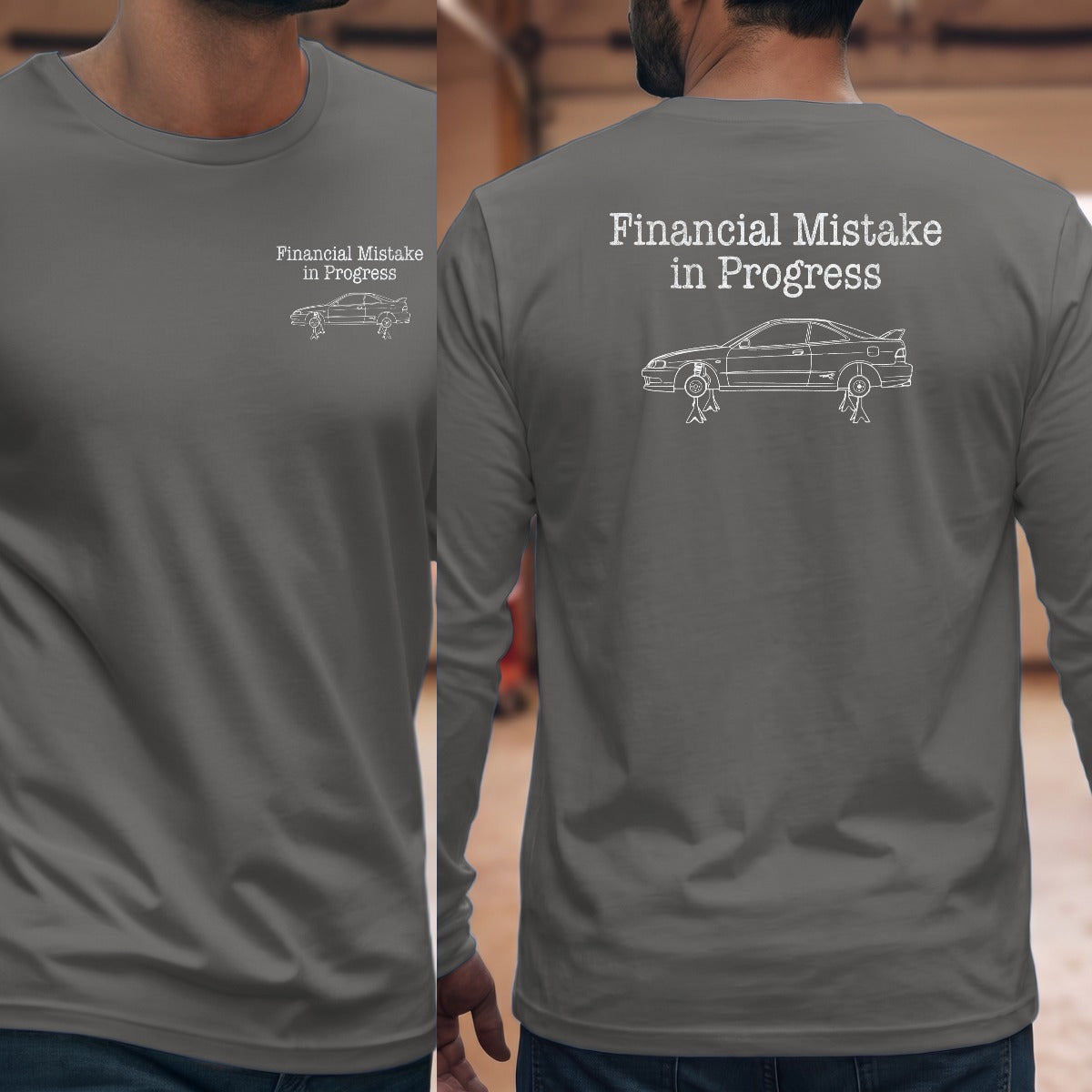 Graphite Heather | Left Chest + Back