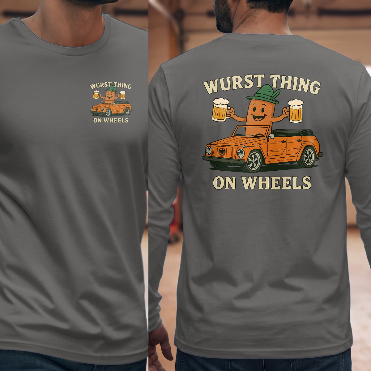 Graphite Heather | Left Chest + Back