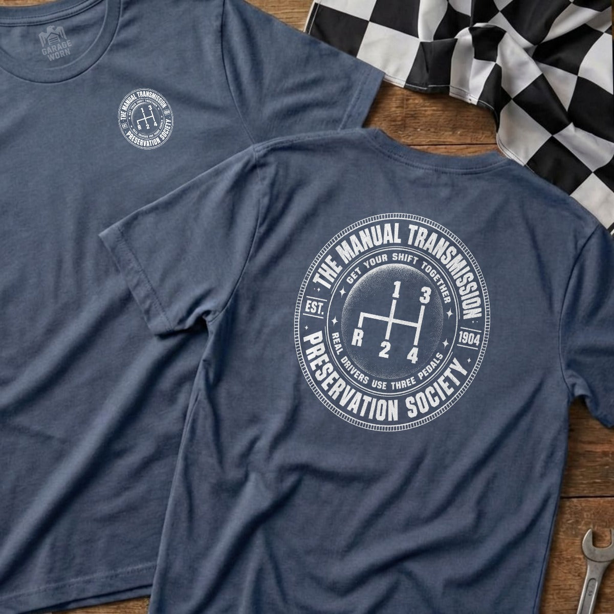 Heather Indigo | Left Chest + Back