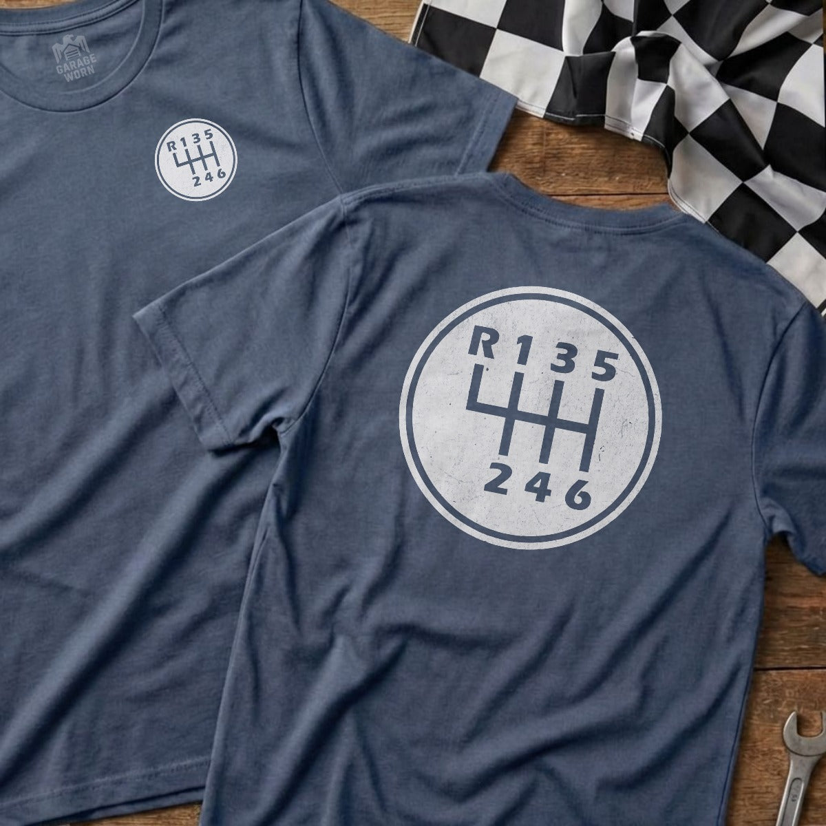 Heather Indigo | Left Chest + Back