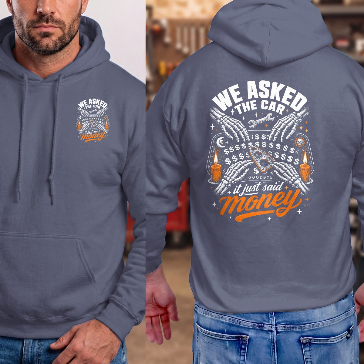 Heather Navy | Front & Back