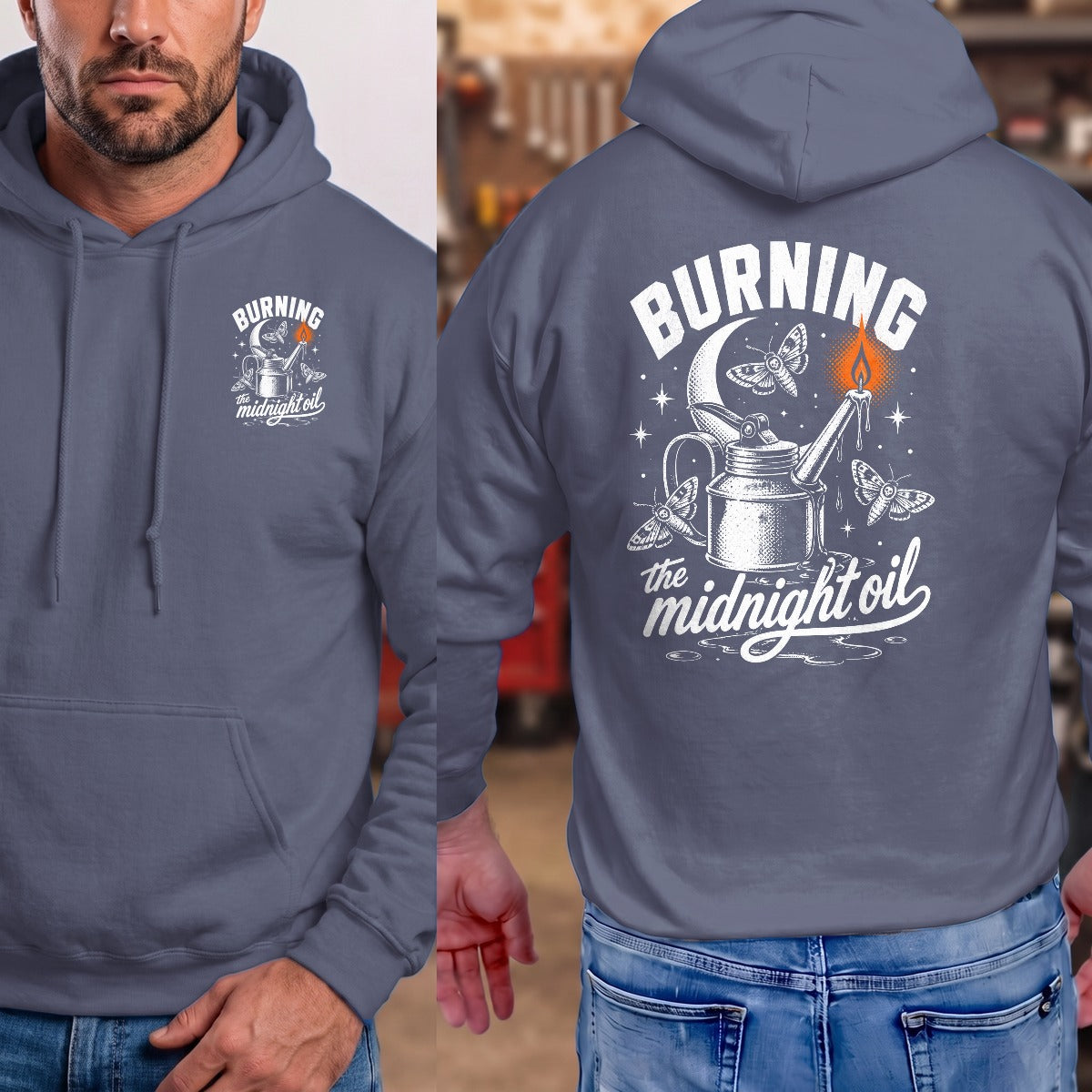 Heather Navy | Front & Back
