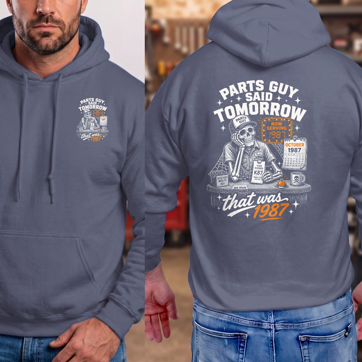 Heather Navy | Front & Back