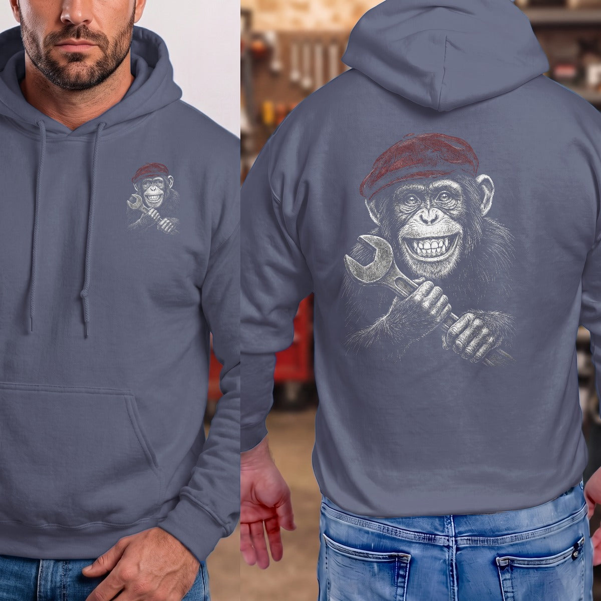 Heather Navy | Front & Back