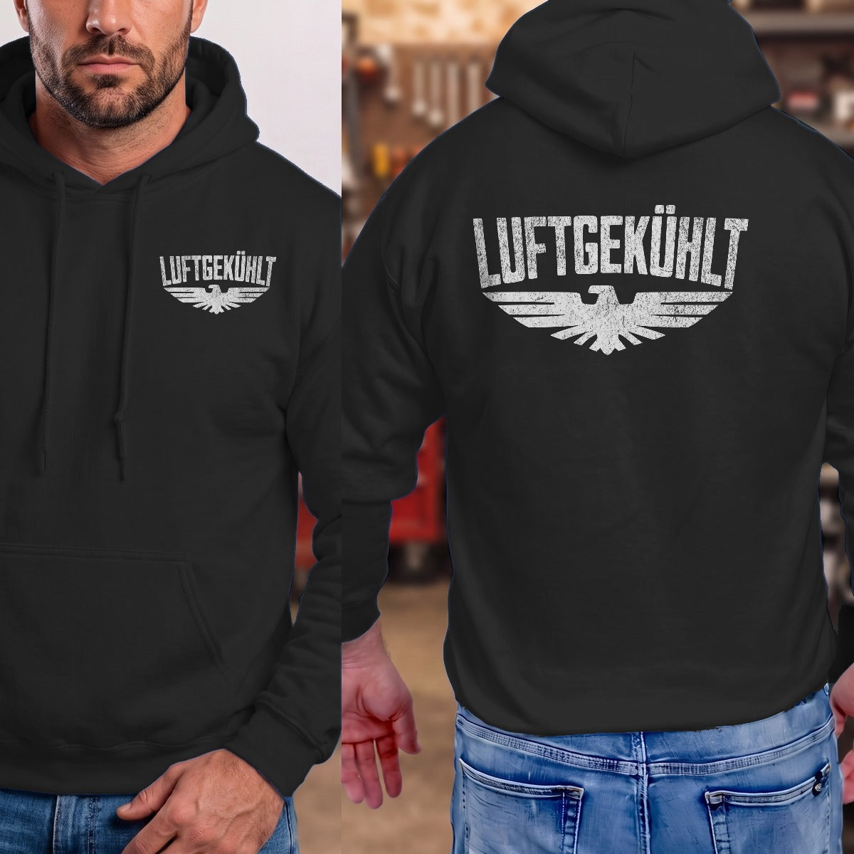 Black | Hoodie | Left Chest + Back
