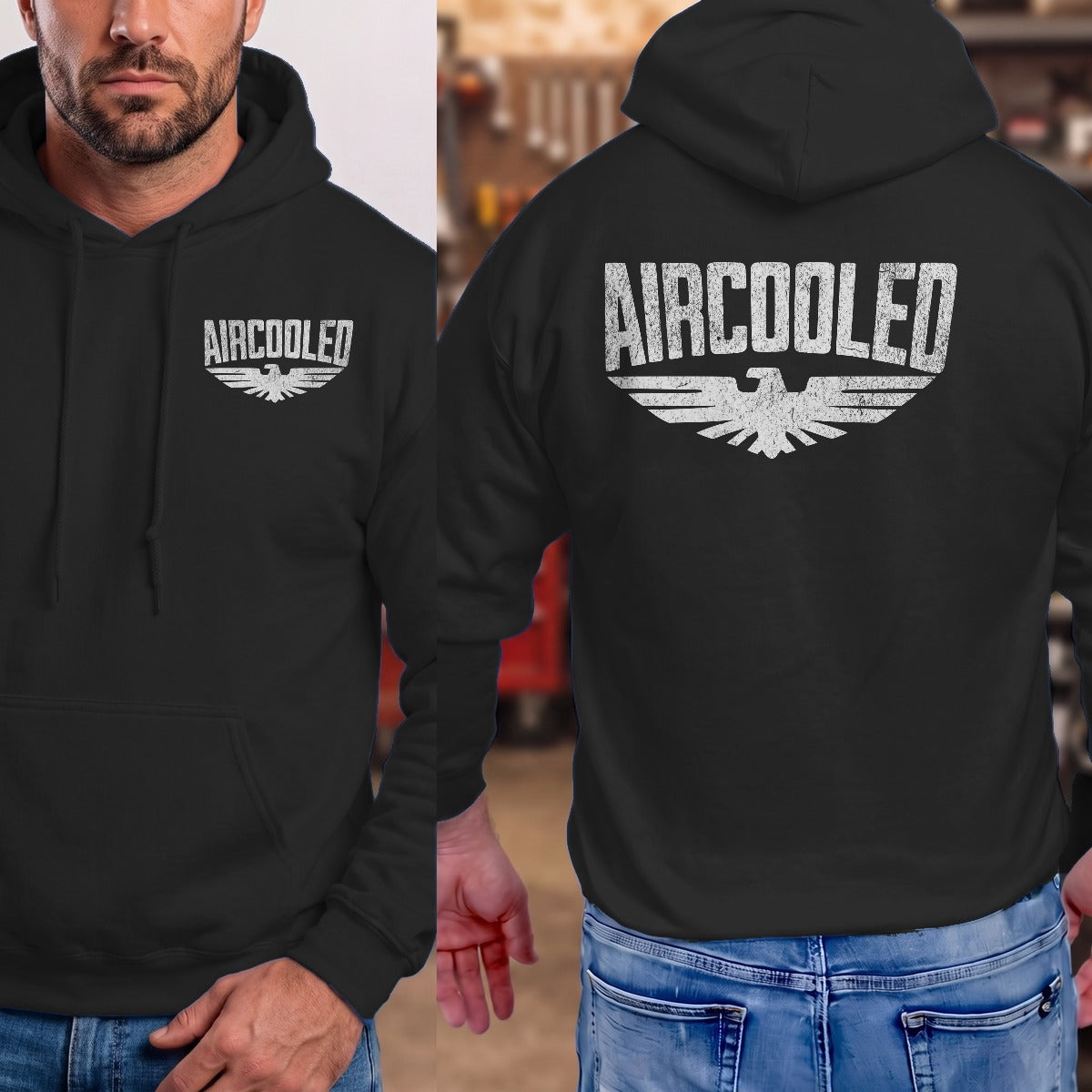 Black | Hoodie | Left Chest + Back