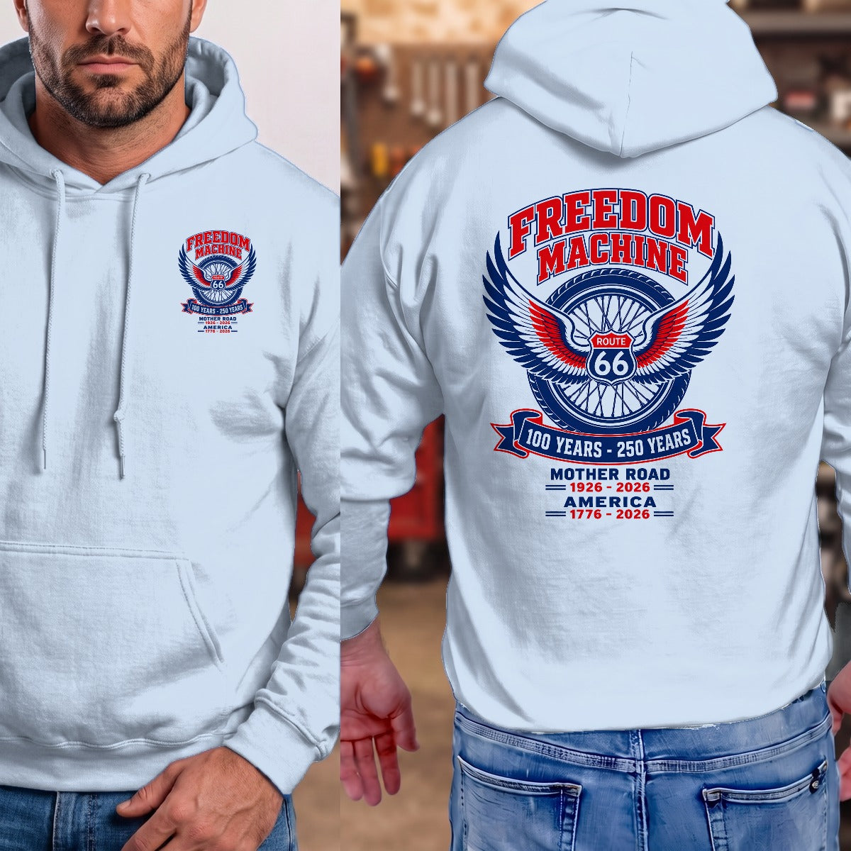 Light Blue | Left Chest + Back