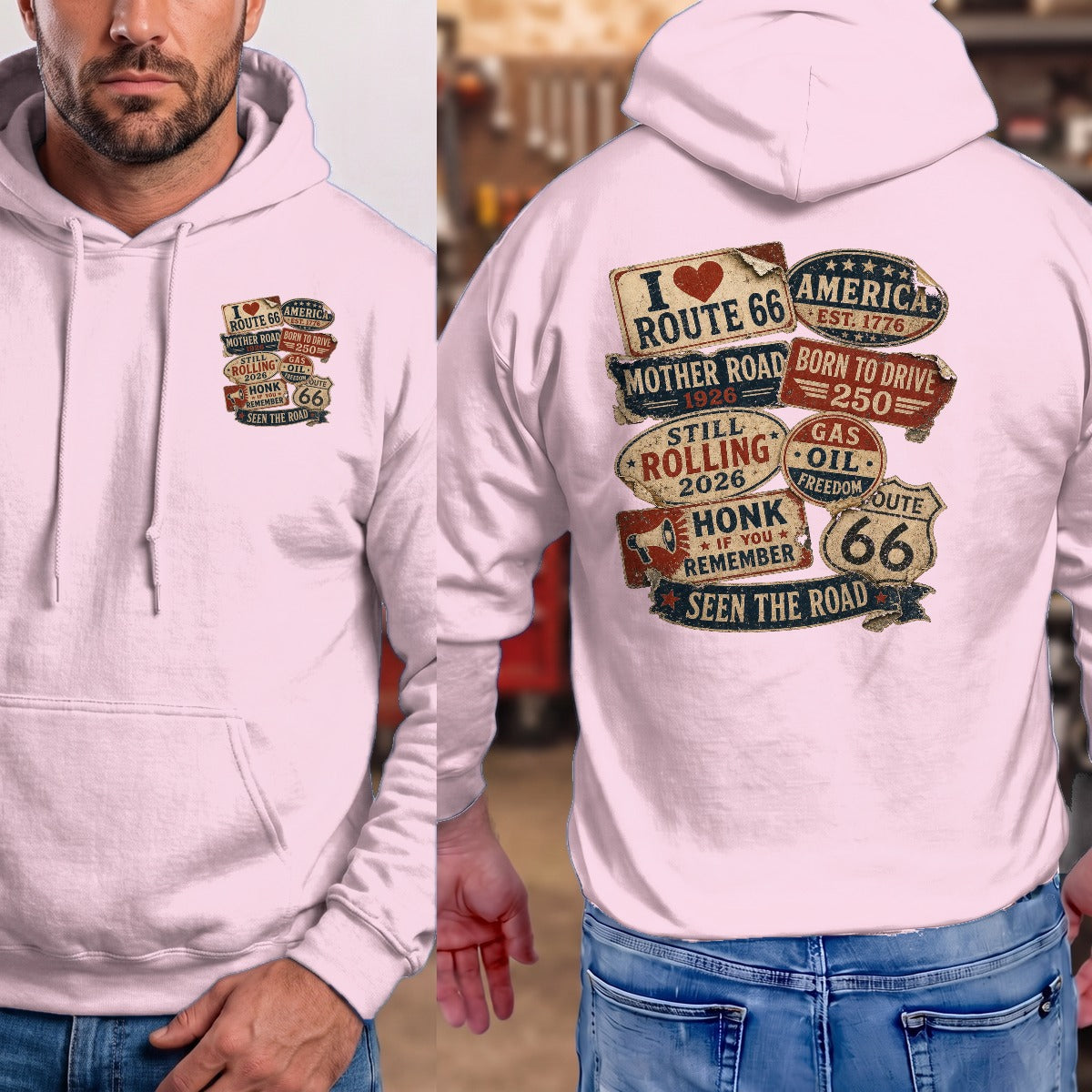 Light Pink | Left Chest + Back