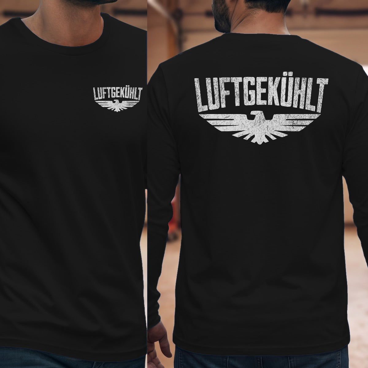 Black | Long Sleeve | Left Chest + Back