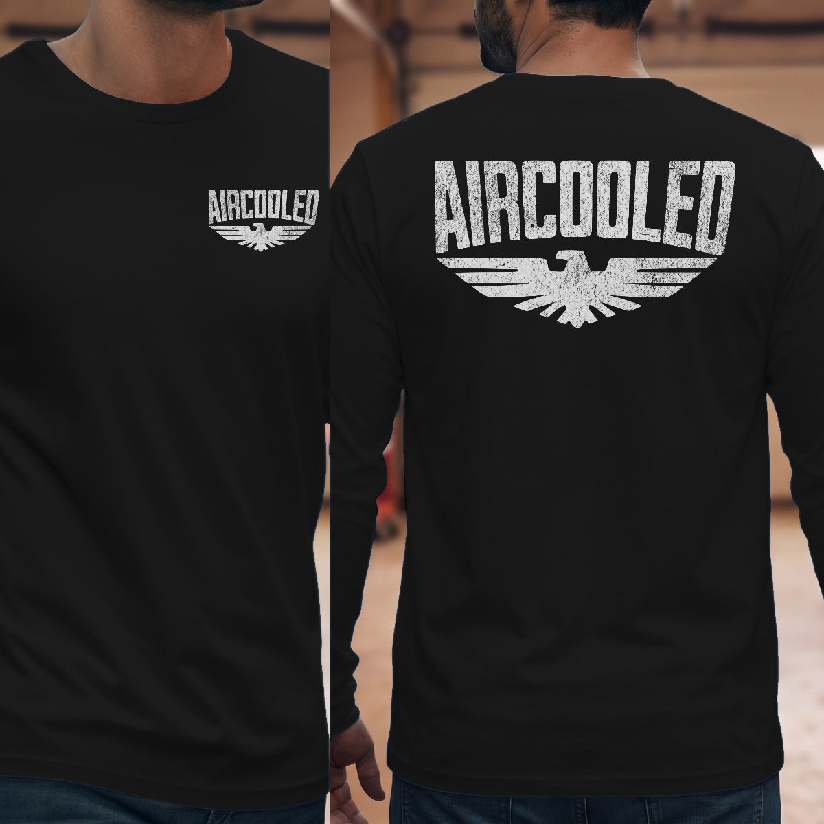 Black | Long Sleeve | Left Chest + Back