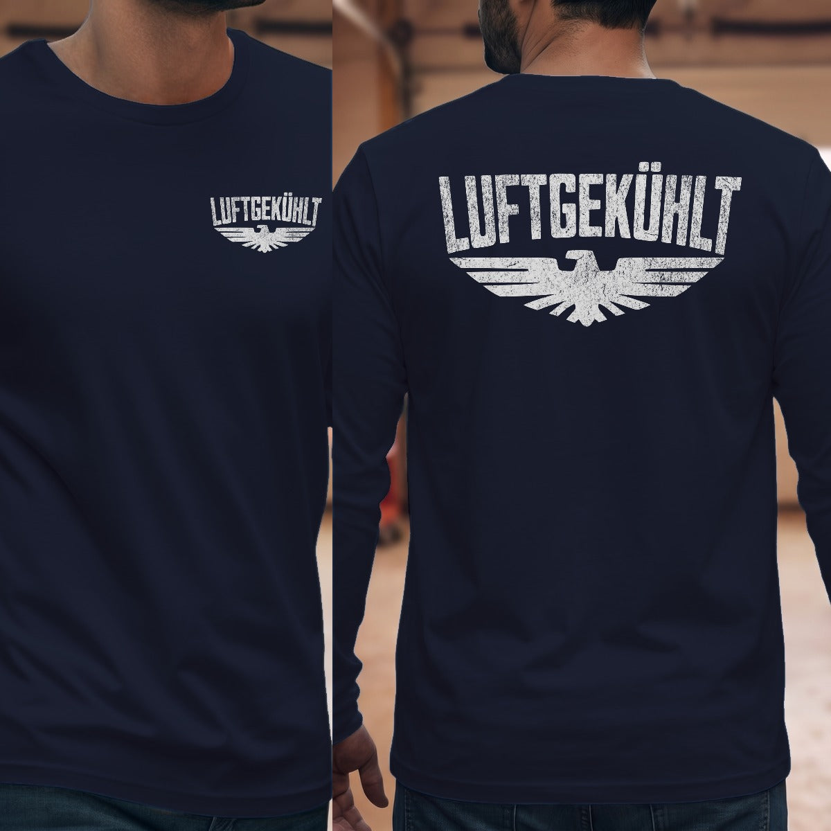 Navy | Long Sleeve | Left Chest + Back