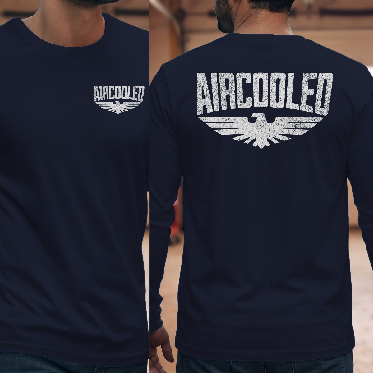 Navy | Long Sleeve | Left Chest + Back