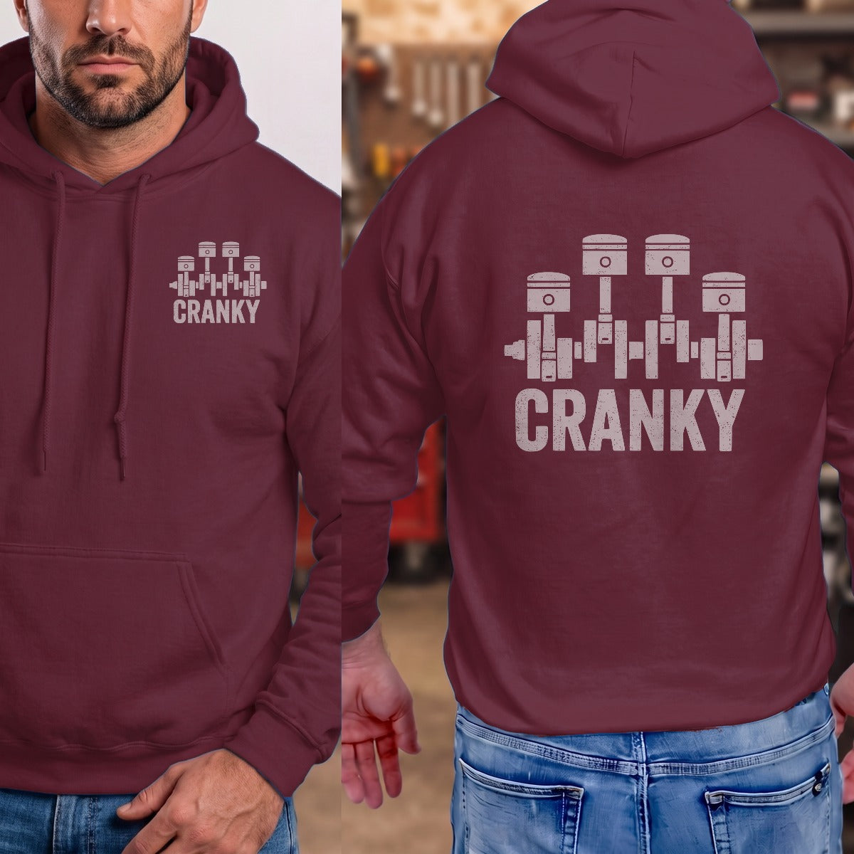 Maroon | Left Chest + Back