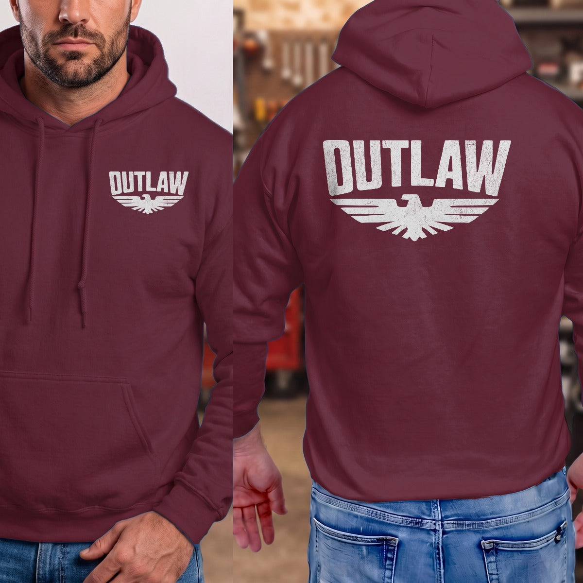 Maroon | Left Chest + Back