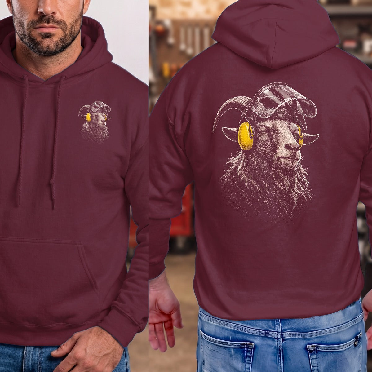 Maroon | Left Chest + Back
