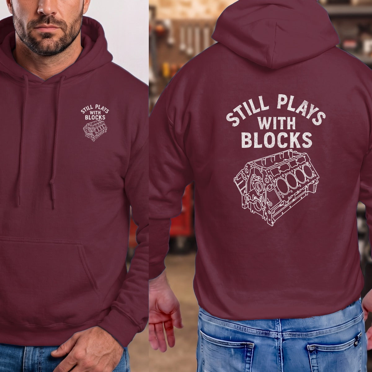 Maroon | Left Chest + Back