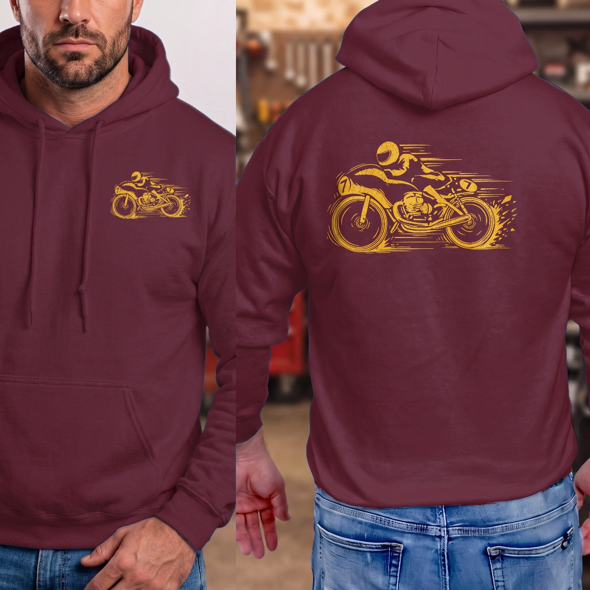 Maroon | Left Chest + Back