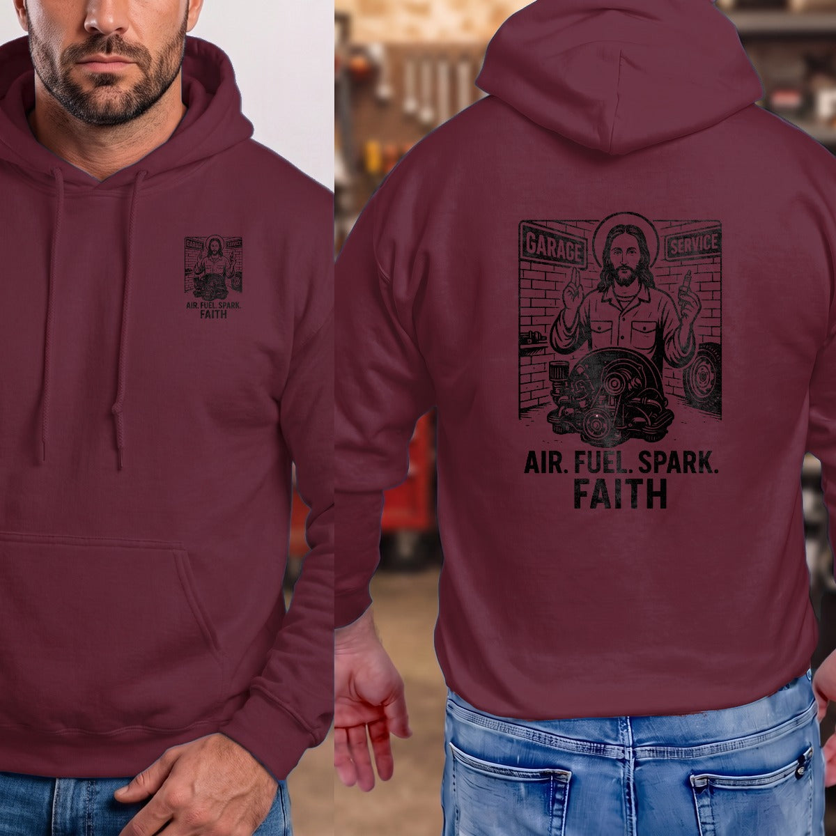 Maroon | Left Chest + Back