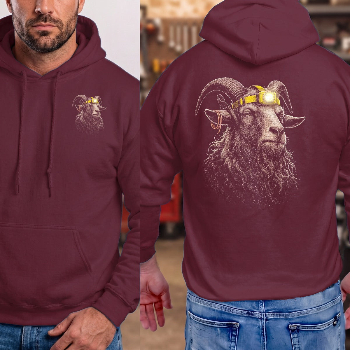 Maroon | Left Chest + Back