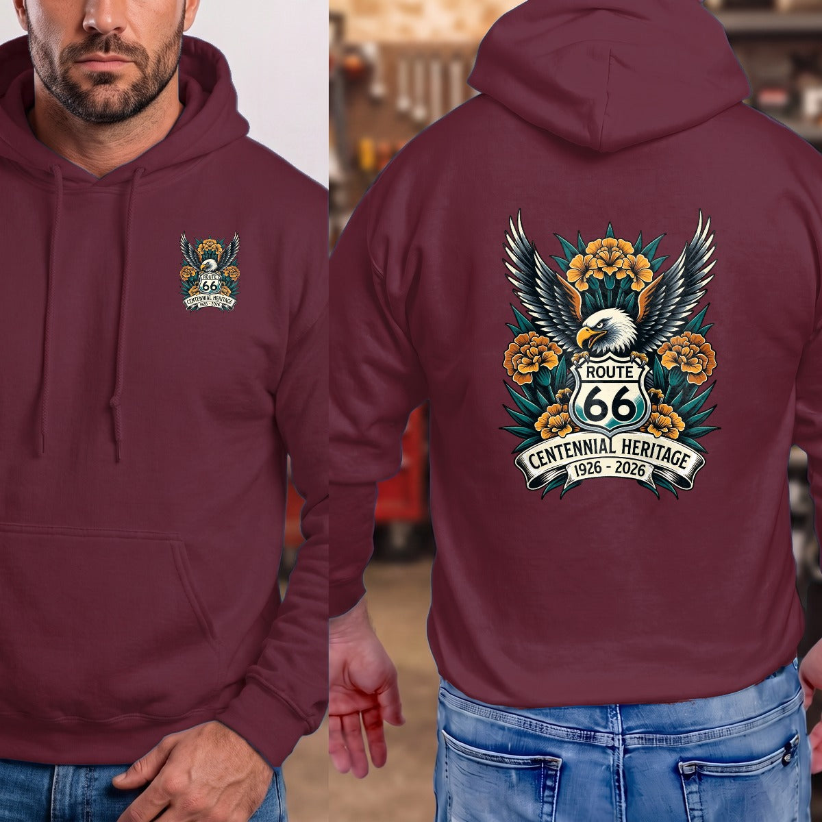 Maroon | Left Chest + Back