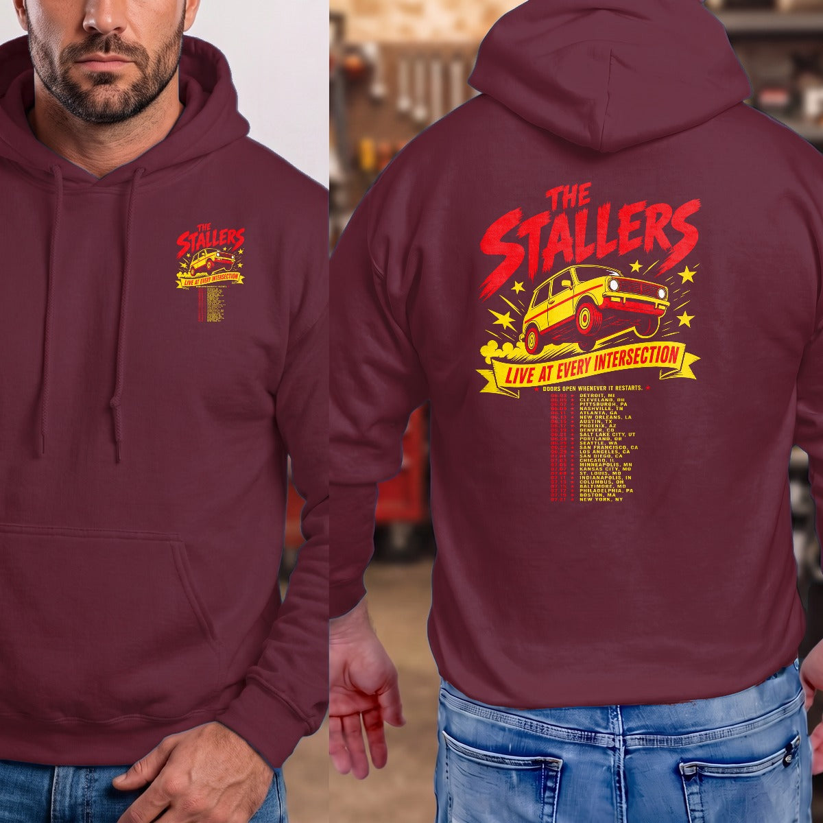 Maroon | Left Chest + Back