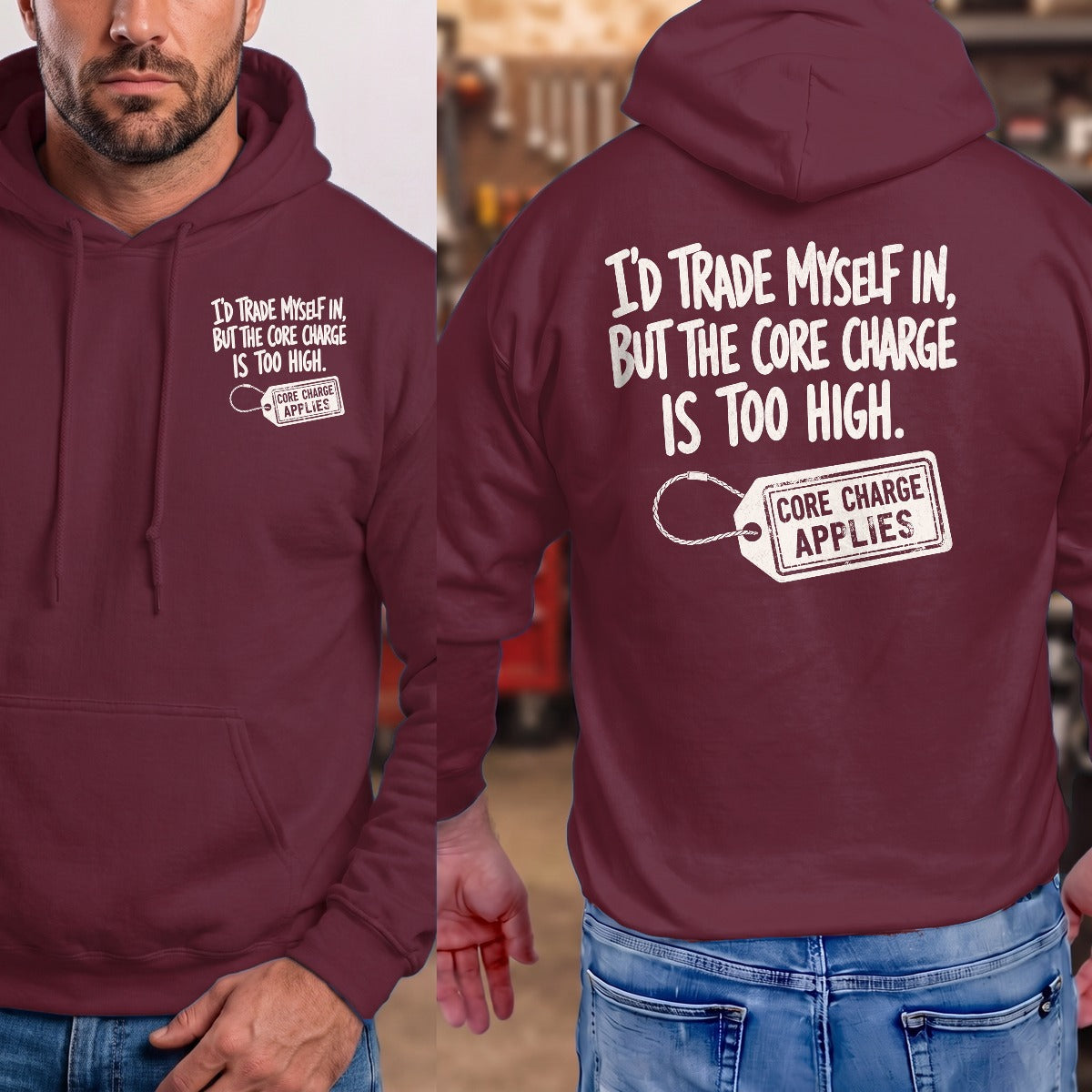 Maroon | Left Chest + Back
