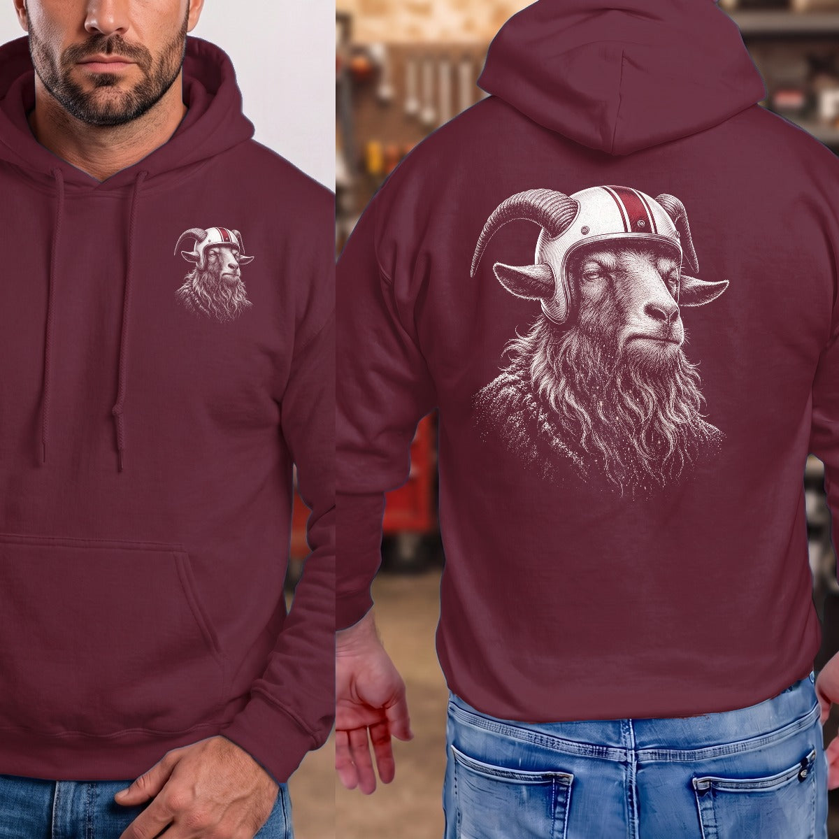 Maroon | Left Chest + Back