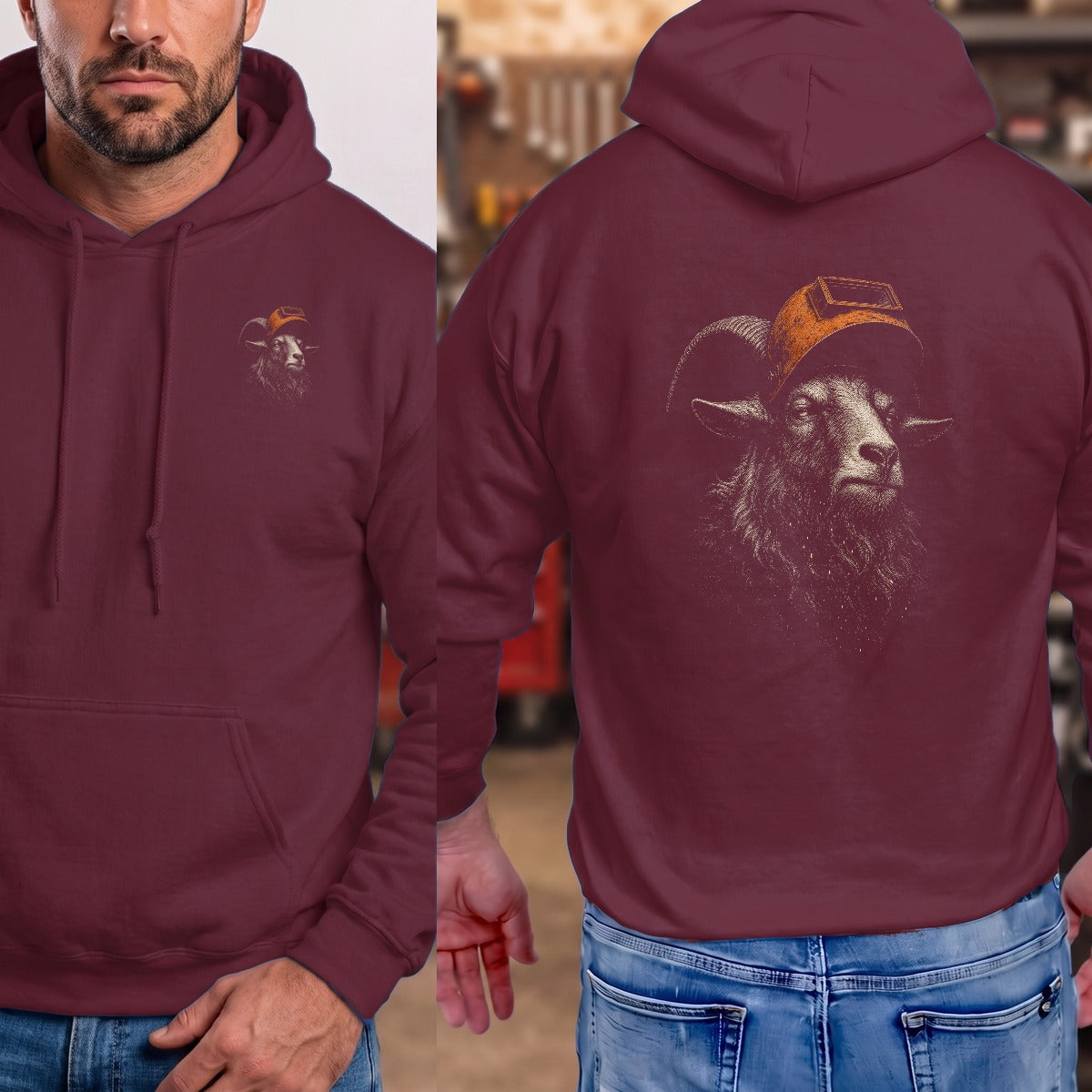 Maroon | Left Chest + Back