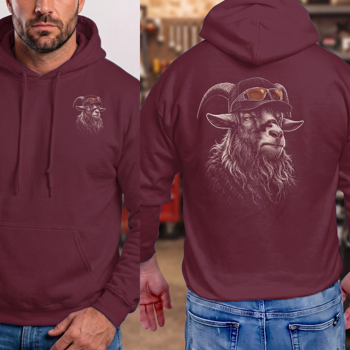 Maroon | Left Chest + Back