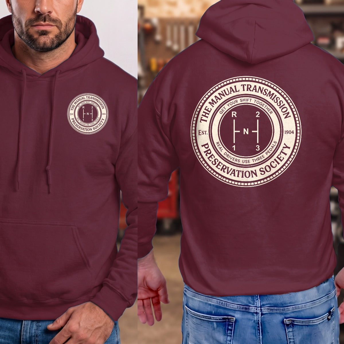 Maroon | Left Chest + Back