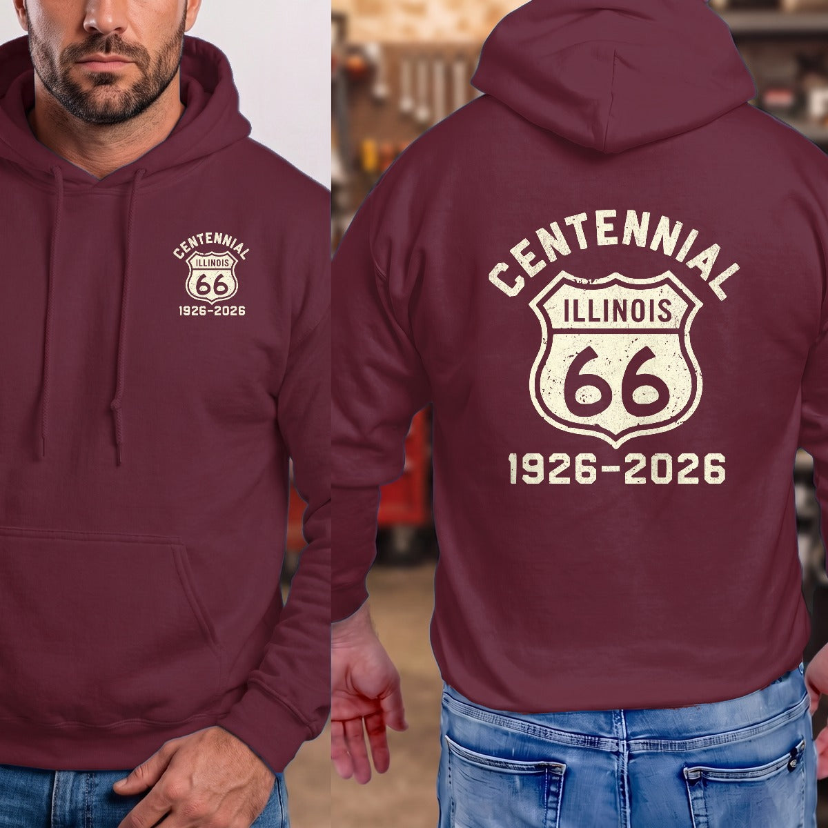 Maroon | Left Chest + Back