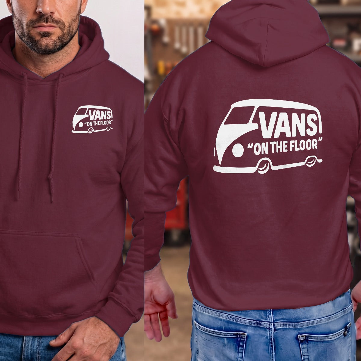 Maroon | Left Chest + Back