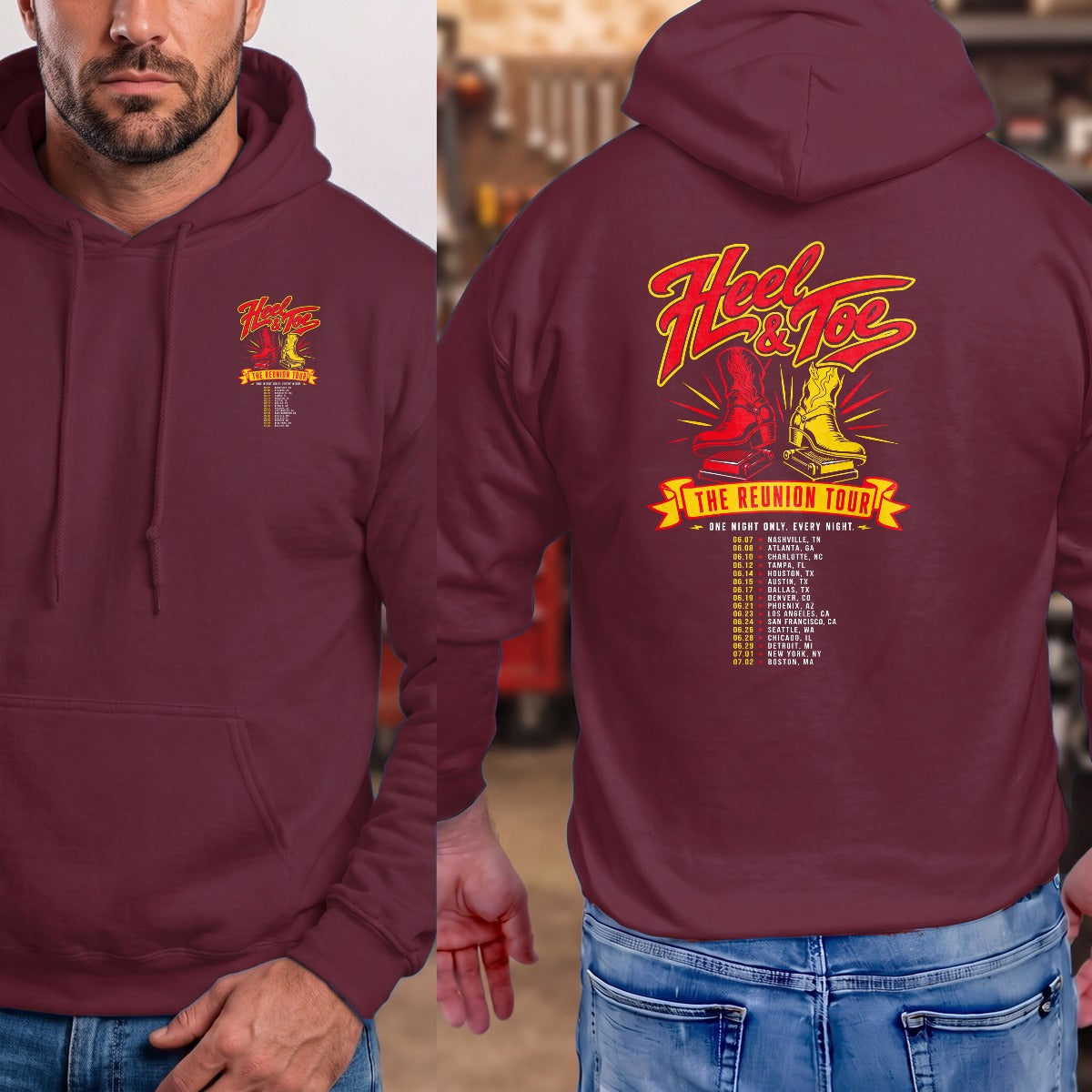 Maroon | Left Chest + Back