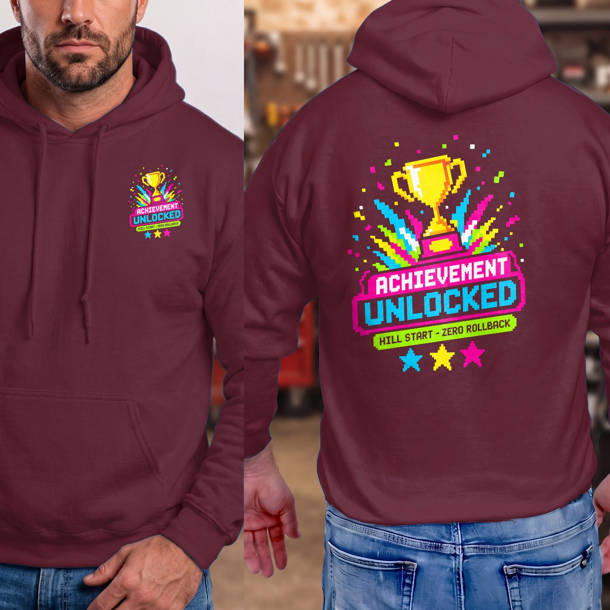 Maroon | Left Chest + Back