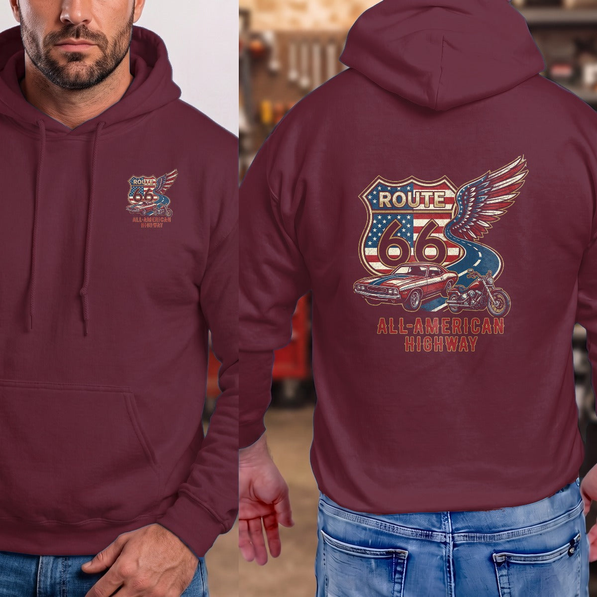 Maroon | Left Chest + Back