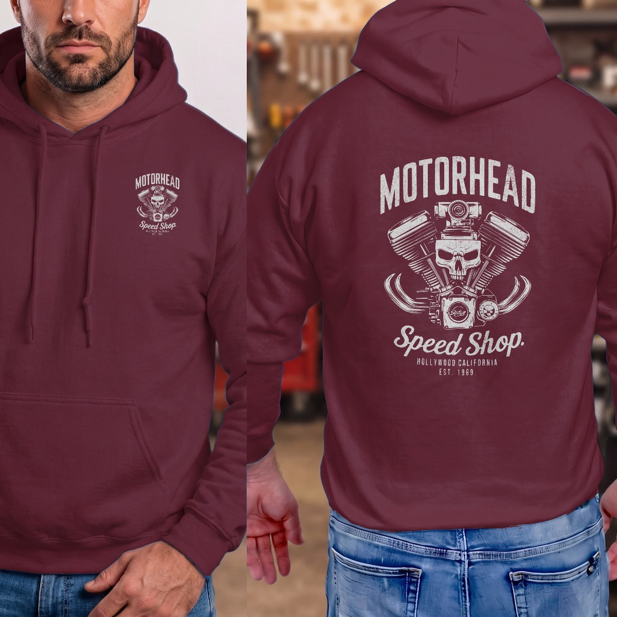 Maroon | Left Chest + Back