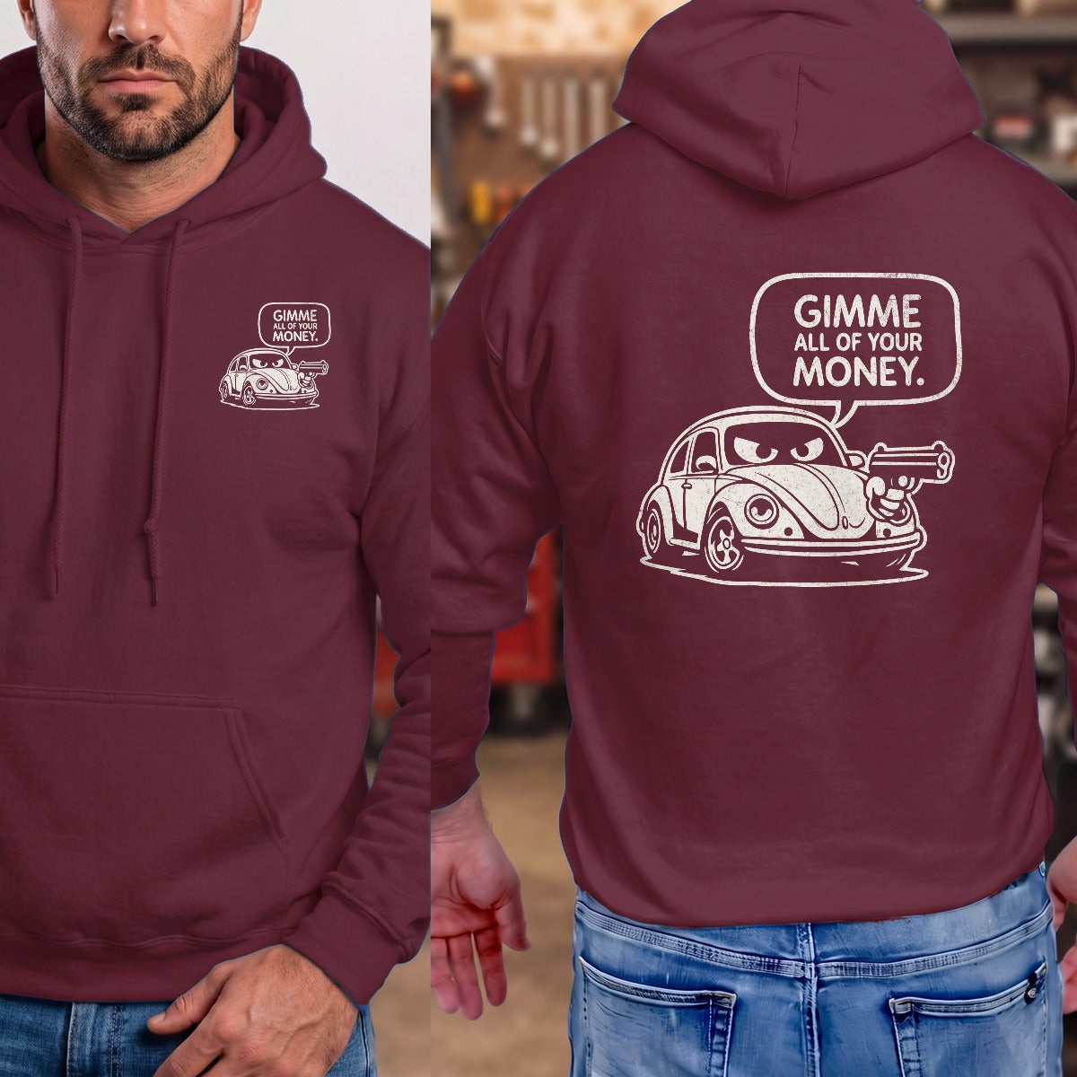 Maroon | Left Chest + Back