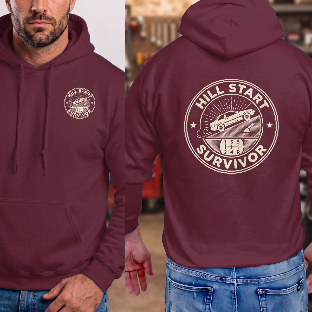 Maroon | Left Chest + Back