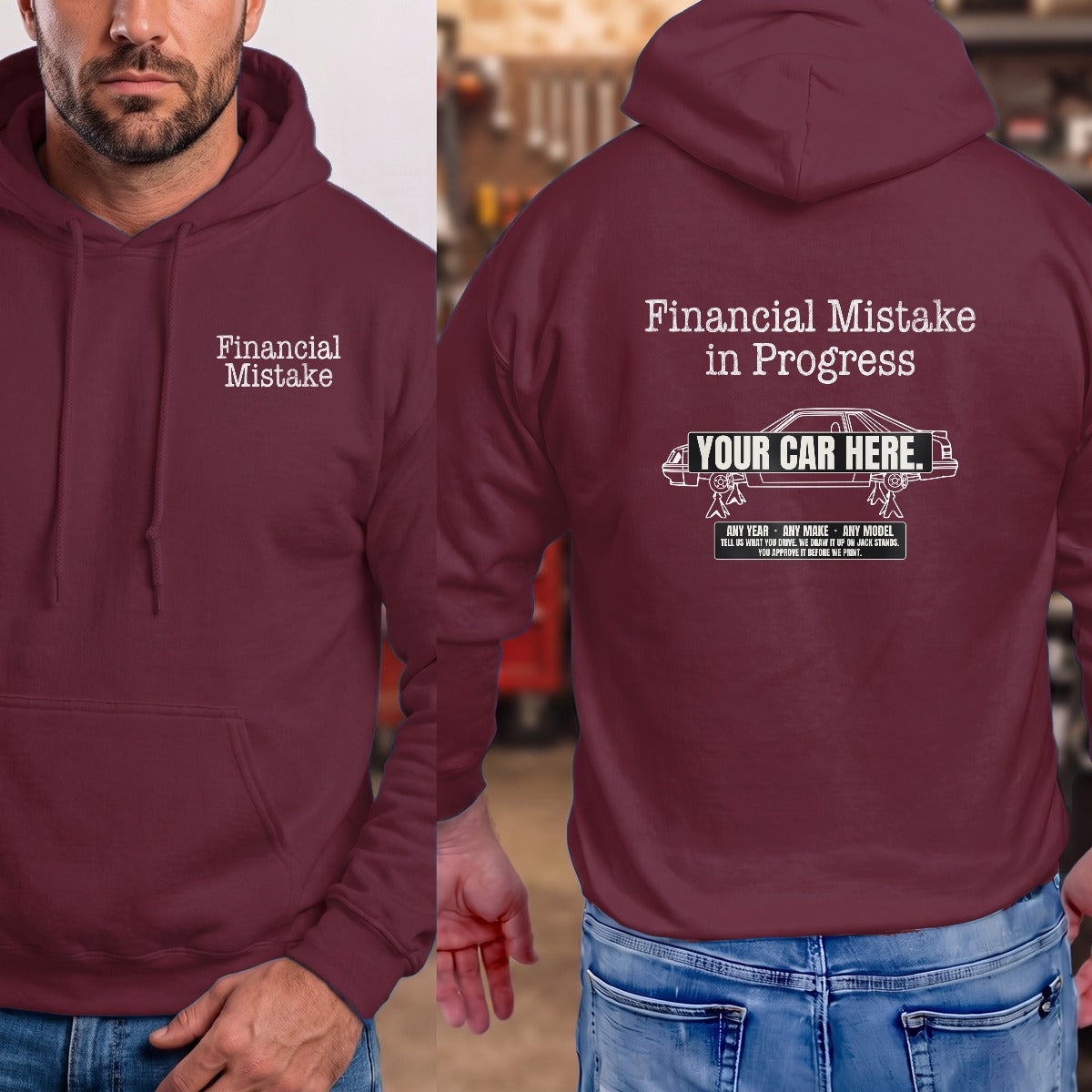 Maroon | Left Chest + Back