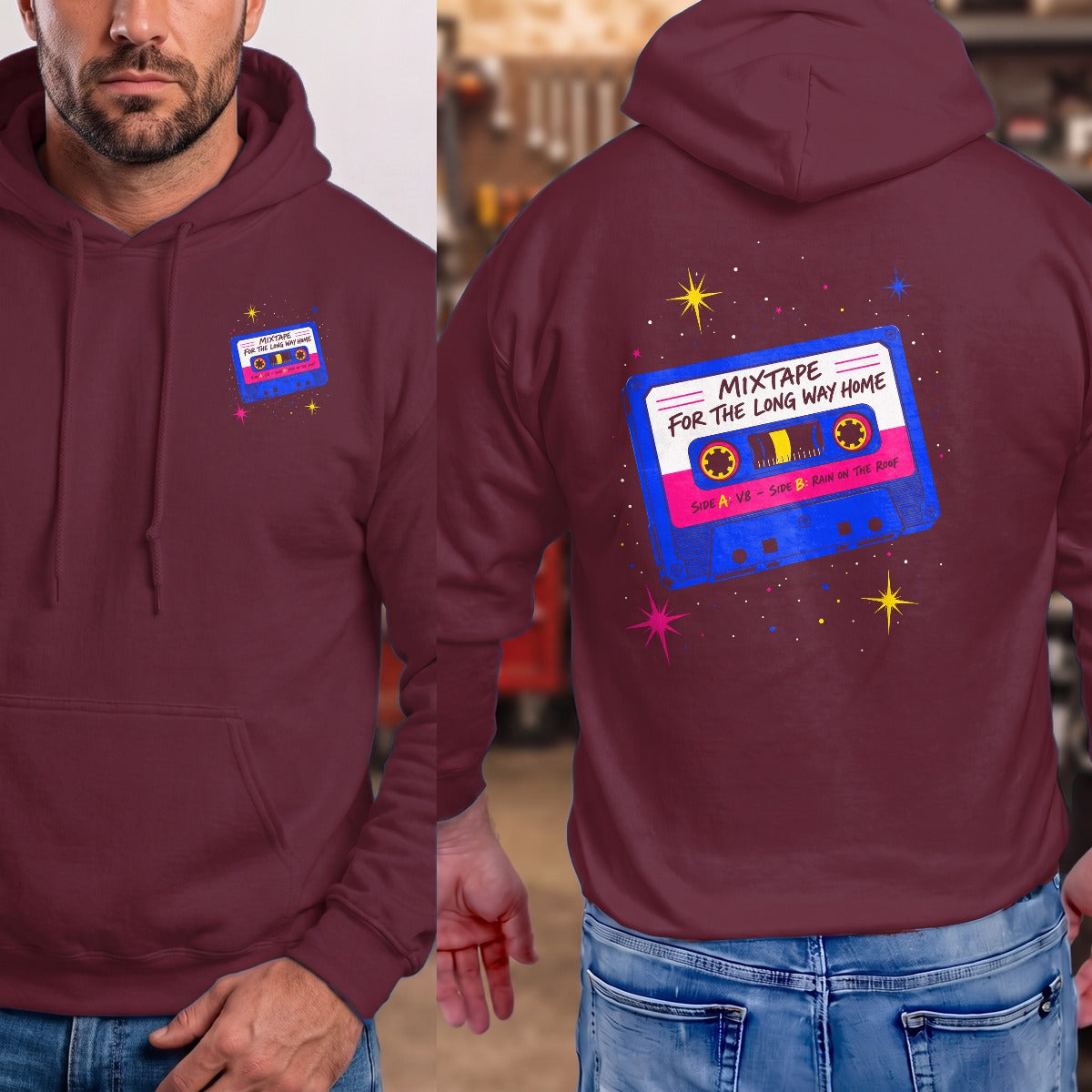 Maroon | Left Chest + Back