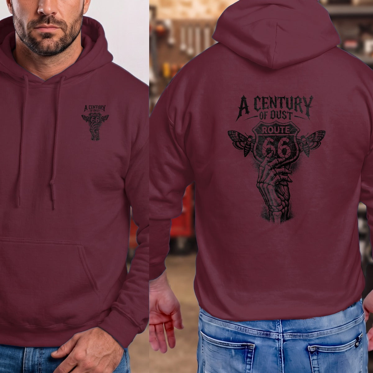 Maroon | Left Chest + Back