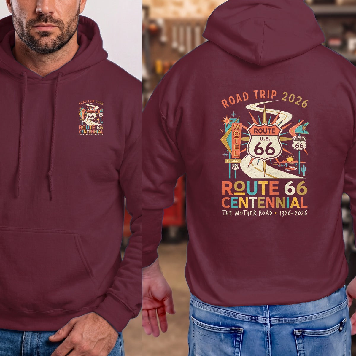 Maroon | Left Chest + Back